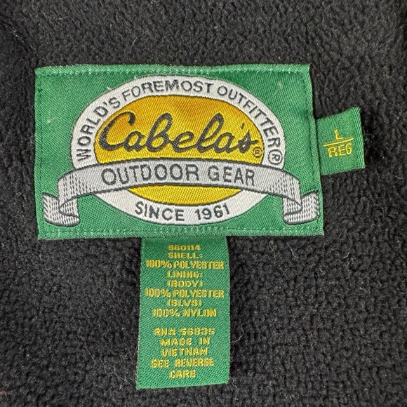 Cabelas Jacket Sz L Green Mossy Oak Break Up Camo Fleece Lined Hunting Outdoor - Picture 2 of 5
